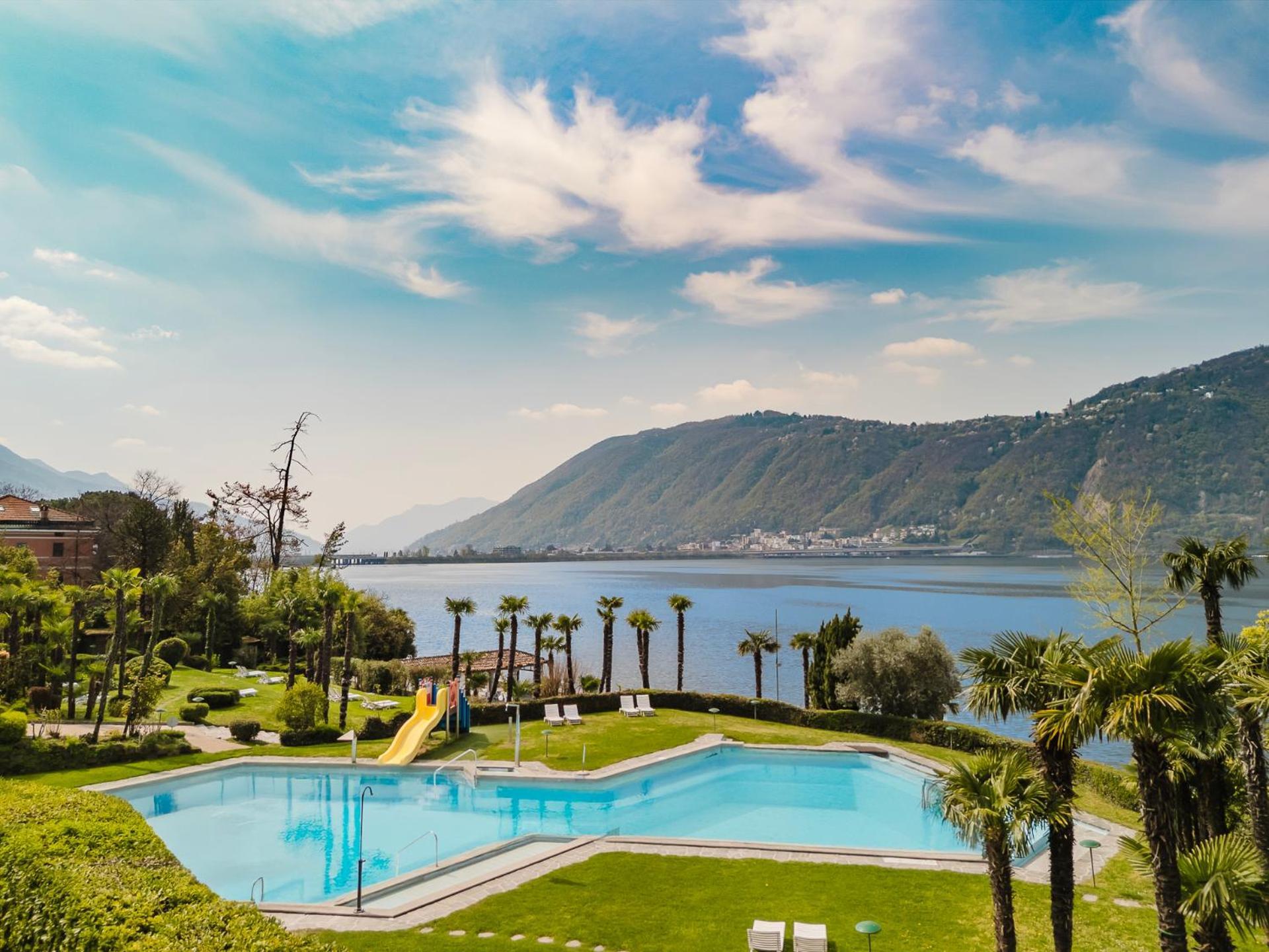 Luganersee, Pool, Strand, Parkplatz, Suite 204 Bissone Exterior foto