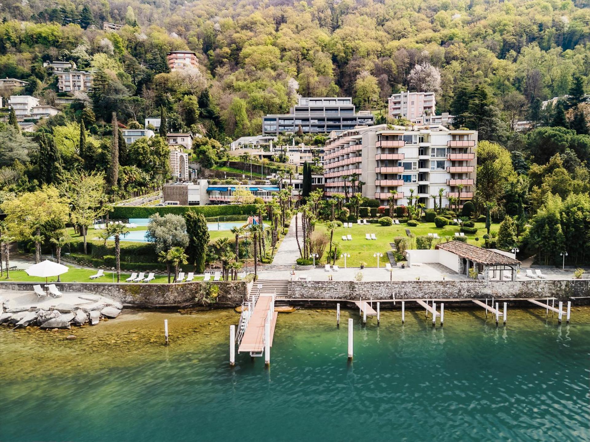 Luganersee, Pool, Strand, Parkplatz, Suite 204 Bissone Exterior foto